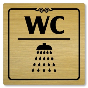 WC, sprcha, 80x80mm, zlatá, Texas
